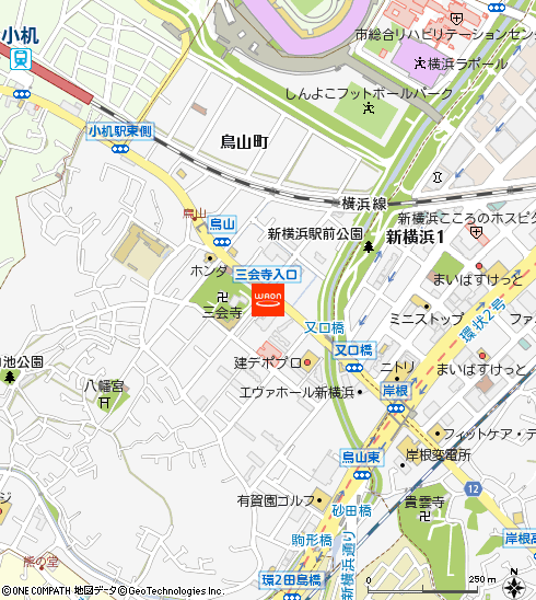 まいばすけっと横浜鳥山町店付近の地図